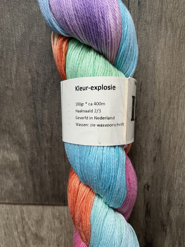 Handgeverfde garen katoen - Kleur- Explosie 400m/100gr - Afbeelding 4