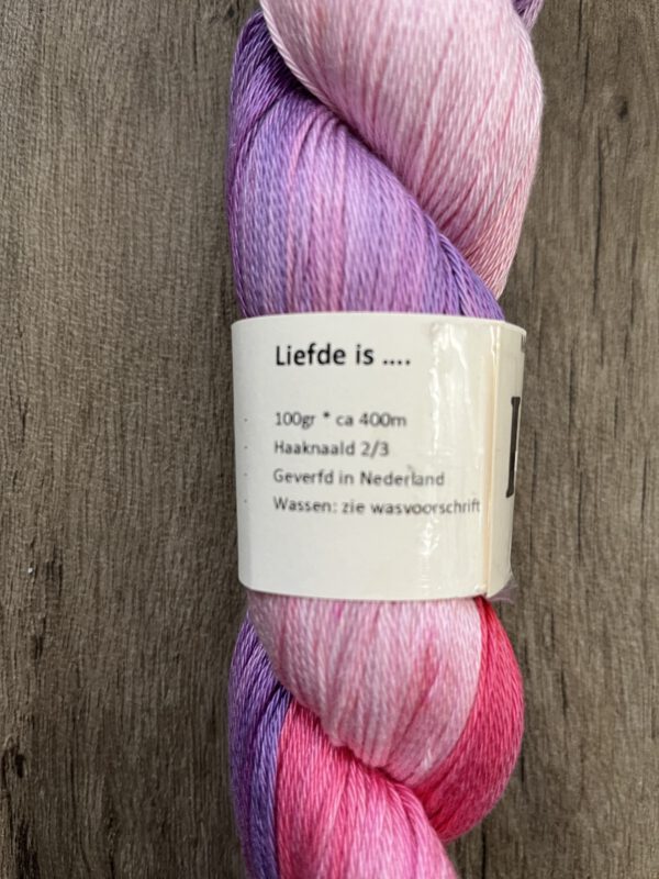 Handgeverfde garen katoen - Liefde is … 400m/100gr - Afbeelding 4