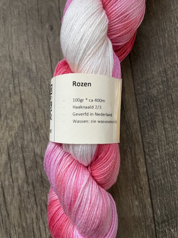 Handgeverfde garen katoen - Rozen 400m/100gr - Afbeelding 4