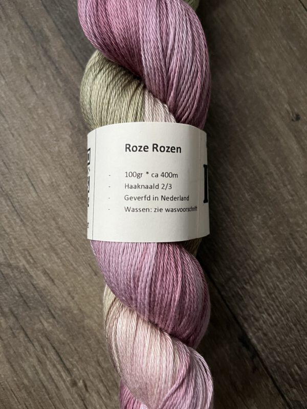 Handgeverfde garen katoen - Roze rozen - Afbeelding 4