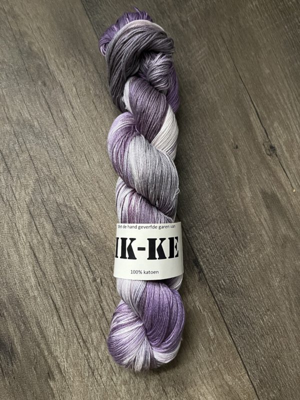 Handgeverfde garen katoen - Purple rain 400m/100gr