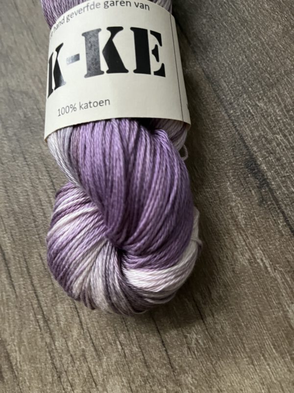 Handgeverfde garen katoen - Purple rain 400m/100gr - Afbeelding 3