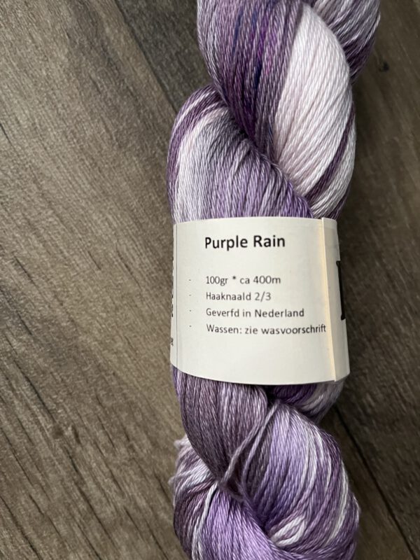 Handgeverfde garen katoen - Purple rain 400m/100gr - Afbeelding 4