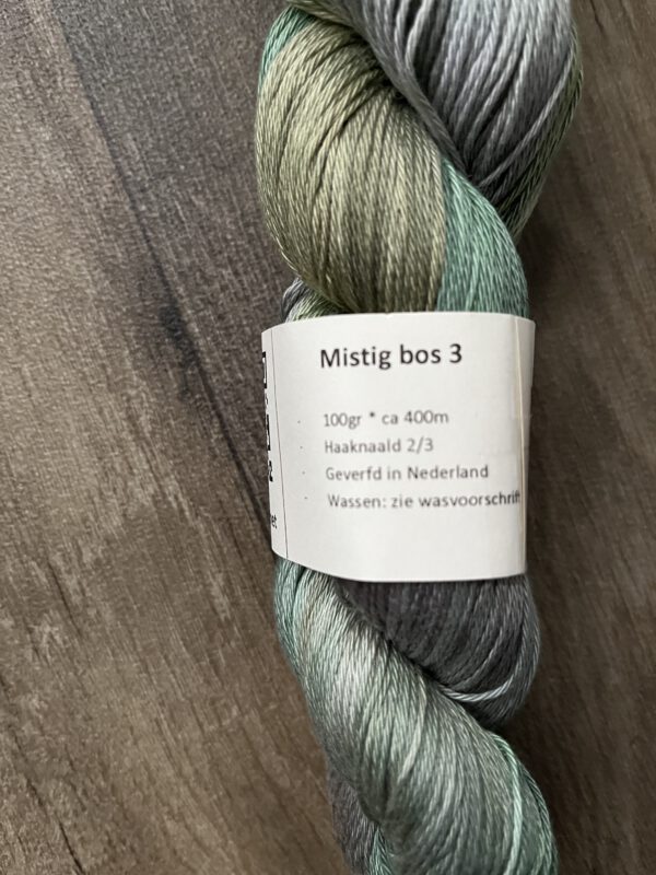 Handgeverfde garen katoen - Mistig bos 400m/100gr - Afbeelding 4