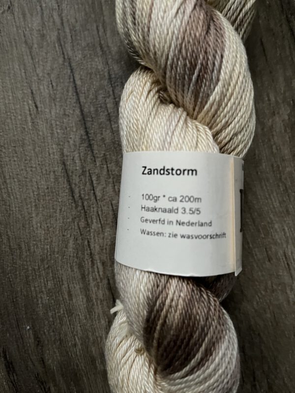 Handgeverfde garen katoen - Zandstorm 200m/100gr - Afbeelding 4