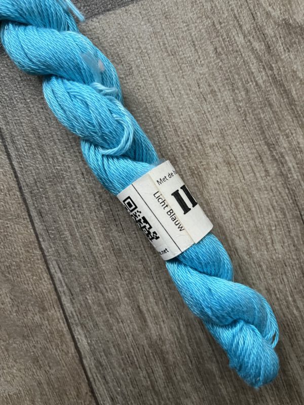 Handgeverfde garen katoen - Blauw 80m/20gr - Afbeelding 4