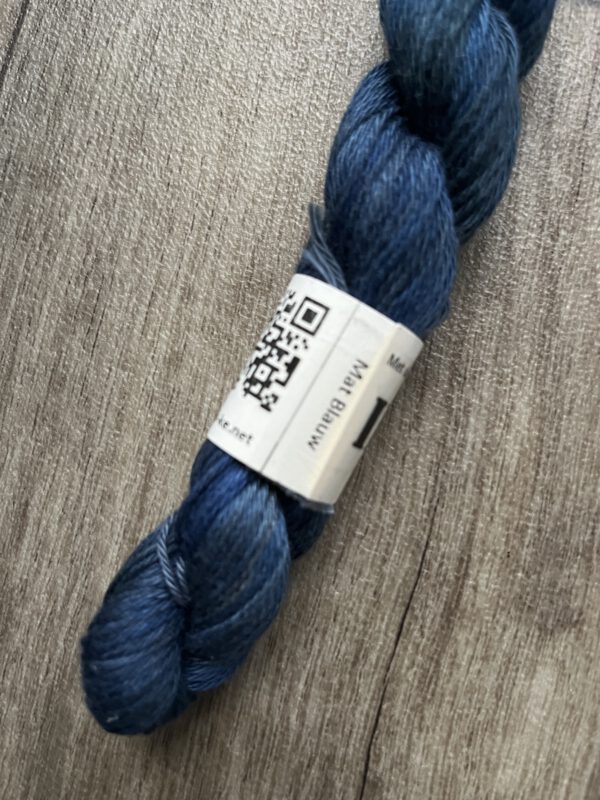 Handgeverfde garen katoen - Mat Blauw 80m/20gr - Afbeelding 4