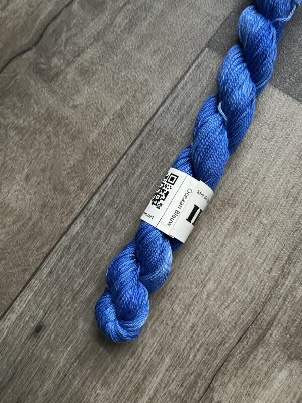 Handgeverfde garen katoen - Oceaan Blauw 80m/20gr - Afbeelding 4