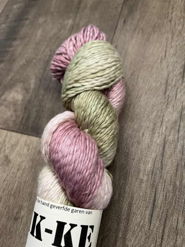 Handgeverfde garen katoen - DK 1ply - Roze rozen - Afbeelding 2