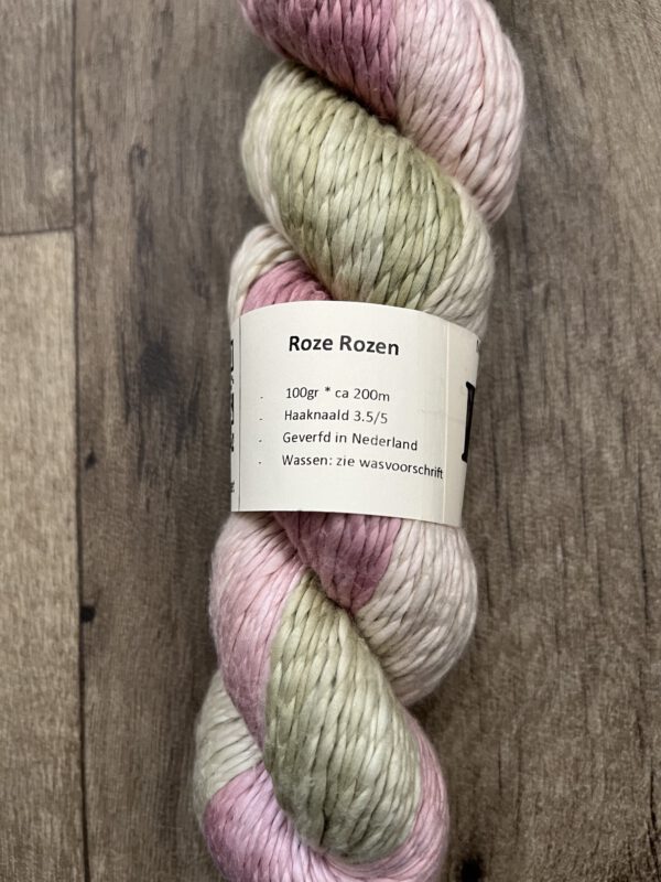 Handgeverfde garen katoen - DK 1ply - Roze rozen - Afbeelding 4