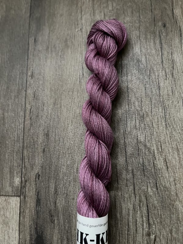 Handgeverfde garen katoen - Plum 80m/20gr - Afbeelding 2