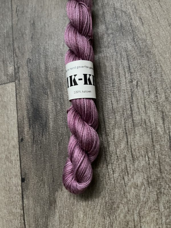 Handgeverfde garen katoen - Plum 80m/20gr - Afbeelding 3