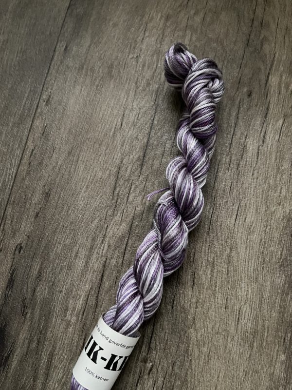 Handgeverfde garen katoen - Purple rain 80m/20gr - Afbeelding 2