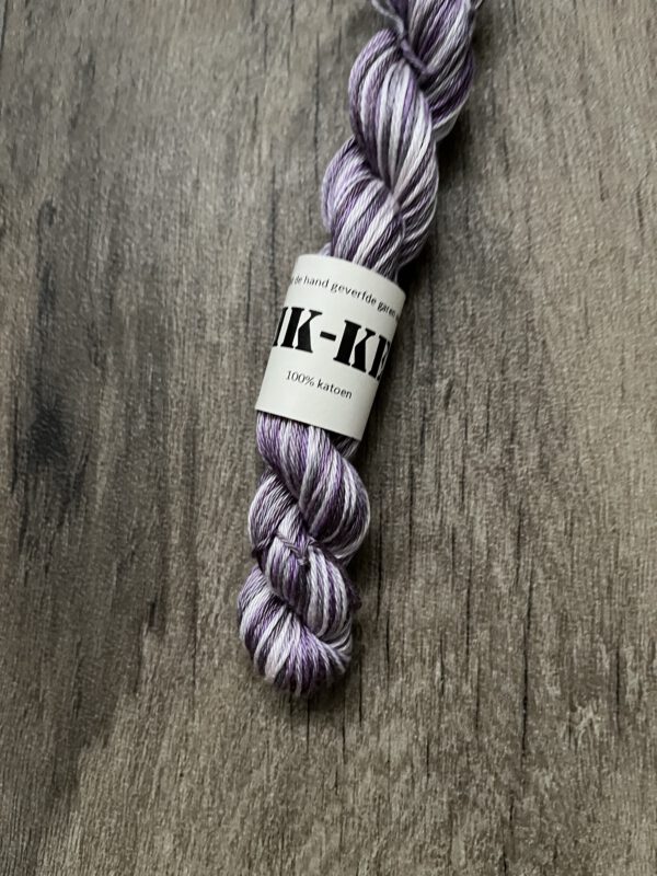 Handgeverfde garen katoen - Purple rain 80m/20gr - Afbeelding 3