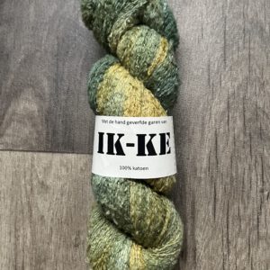 Handgeverfde garen katoen bouclé - Lelieblad 500m/100gr