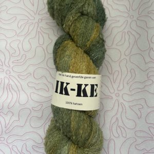 Handgeverfde garen katoen bouclé - Lelieblad 500m/100gr