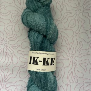 Handgeverfde garen katoen bouclé - Smaragdgroen 500m/100gr