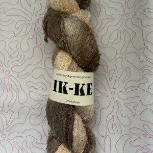 Handgeverfde garen katoen bouclé - Koffie met melk 500m/100gr