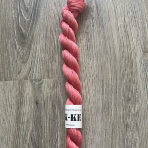 Handgeverfde garen katoen - Koraalrood 80m/20gr